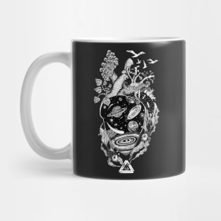 Space Botanicl Floral Heart Mug